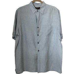 Tasso Elba Silk Linen Blend Men's Large Casual Button-Down Shirts Vacation